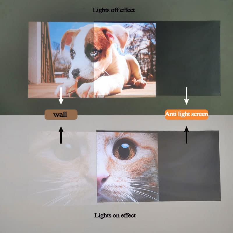 Fiico Anti Light Projector Screen 120 Inch,16:9 Foldable Anti-Crease Outdoor Projector Screen,Increasing The Thickness Outdoor Movie Screen for Home, Party, Office, Classroom, Outdoor