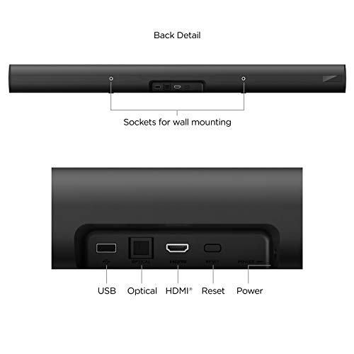 Roku Streambar Pro | 4K/HD/HDR Streaming Media Player & Cinematic Sound, All In One, Roku Voice Remote with Headphone Jack for Private Listening, Personal Shortcut Buttons, and TV Controls (Renewed)