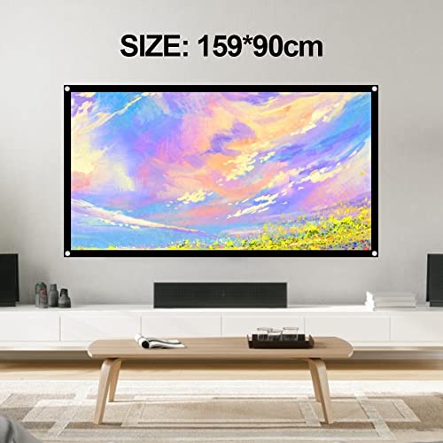 60" Projector Screen, 60inch Small 16:9 HD Foldable Anti-Crease Video Projection Screen, Portable 4:3 Outdoor Indoor Home Theater Movie Projector Curtain Fit for Party Camping Movie Bedroom