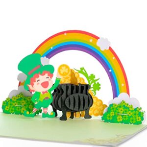 cute popup – funny st patricks day pop up cards, green shamrock 3d card, new grand opening card, birthday card, surprising present for kids, good luck, get well for family and irish friends