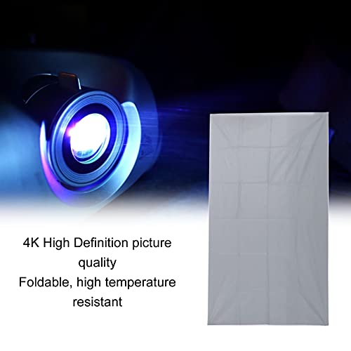 Projector Screen High Definition 4K Anti‑Light Foldable Portable Movies Screen for Home Theater Party Office Classroom Outdoor Indoor,Movie Projection Screen with Hook and Loop(100 inches)