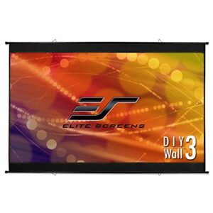 elite screens diy wall 3, 116-inch indoor outdoor portable projector screen pvc 16:9, 8k 4k ultra hd 3d movie theater cinema 116″ projection screen, roll-up hang anywhere, diyw116h3