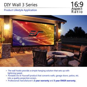 Elite Screens DIY Wall 3, 116-inch Indoor Outdoor Portable Projector screen PVC 16:9, 8K 4K Ultra HD 3D Movie Theater Cinema 116" Projection Screen, Roll-Up Hang Anywhere, DIYW116H3