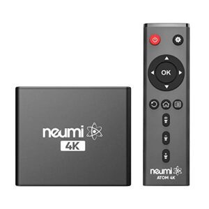 neumi atom 4k ultra-hd digital media player for usb drives and sd cards – plays 4k/uhd 60fps videos, hevc/h.265, hdmi and analog av, automatic playback and looping capability