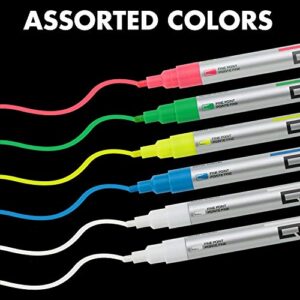 Quartet Glass Dry Erase Markers, Whiteboard Markers, Fine Tip, White and Neon Colors, 6 Pack (79558Q)