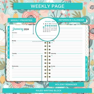 Planner 2023-2024 - Weekly Monthly Planner 2023-2024, July 2023 - June 2024, 12 Monthly Weekly Planner with Tabs, Hardcover, 6.4‘’ x 8.3'' Calendar Planner with Elastic Closure, Inner Pocket