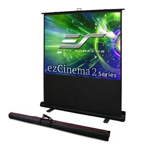 elite screens ezcinema 2, 52-inch 4:3,portable manual floor pull up scissor backed projector screen, home theater office classroom projection carrying bag, 2-year warranty us based company – f52xwv2