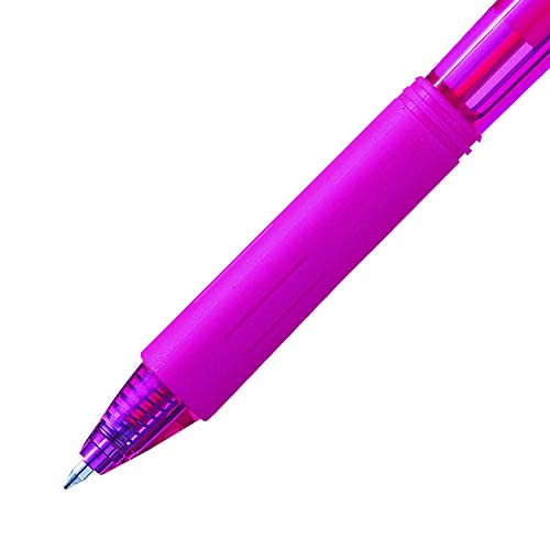 Pentel WOW! Retractable Ballpoint Pens, Medium Line, Pink Ink, Box of 12 (BK440-P)