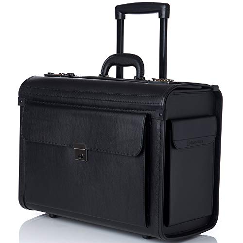 Alpine Swiss Rolling 17" Laptop Briefcase on Wheels Attache Lawyers Case Legal Size