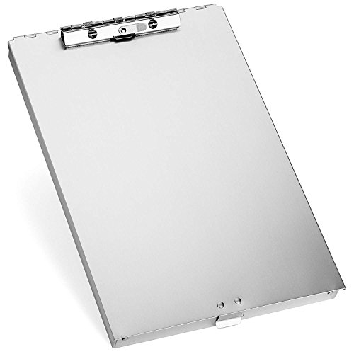 Blue Summit Supplies Aluminum Storage Clipboard, 1 Compartment, Clip for Letter Paper, Great for Office, Jobsite or Classroom