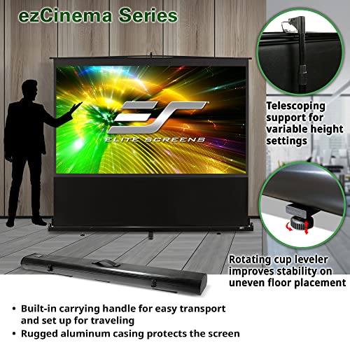 Elite Screens ezCinema Series, 135-INCH 16:9, Manual Pull Up Projector Screen, Movie Home Theater 8K / 4K Ultra HD 3D Ready, 2-YEAR WARRANTY, F135NWH