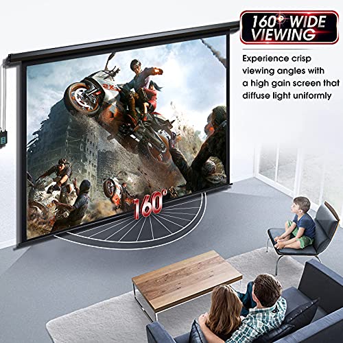 Aoxun 120" Motorized Projector Screen - Indoor and Outdoor Movies Screen 120 inch Electric 4:3 Projector Screen W/Remote Control