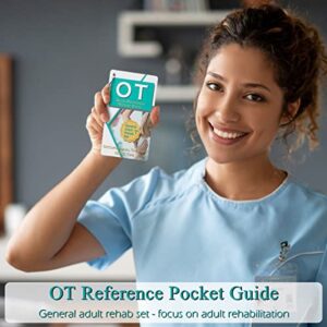 Occupational Therapy Reference Pocket Guide - Must Have OT Resource, 32 Pages OT Quick Tips for OT Student Occupational Therapist Gifts, 17 Cards Perfect Pocket Sized 3"×5" - General Adult Rehab Set