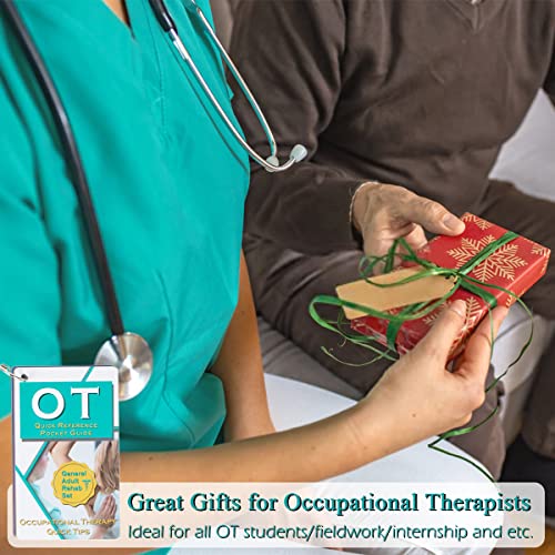 Occupational Therapy Reference Pocket Guide - Must Have OT Resource, 32 Pages OT Quick Tips for OT Student Occupational Therapist Gifts, 17 Cards Perfect Pocket Sized 3"×5" - General Adult Rehab Set