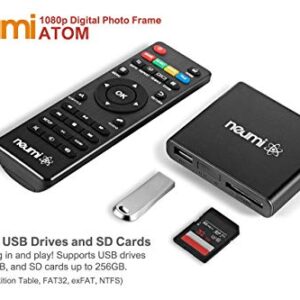 NEUMI Atom 1080P Full-HD Digital Media Player for USB Drives and SD Cards - with HDMI and Analog AV, Automatic Playback and Looping Capability