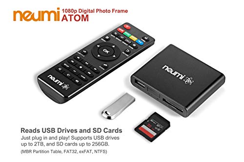 NEUMI Atom 1080P Full-HD Digital Media Player for USB Drives and SD Cards - with HDMI and Analog AV, Automatic Playback and Looping Capability