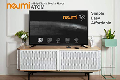 NEUMI Atom 1080P Full-HD Digital Media Player for USB Drives and SD Cards - with HDMI and Analog AV, Automatic Playback and Looping Capability