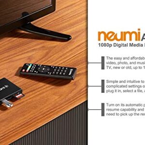 NEUMI Atom 1080P Full-HD Digital Media Player for USB Drives and SD Cards - with HDMI and Analog AV, Automatic Playback and Looping Capability