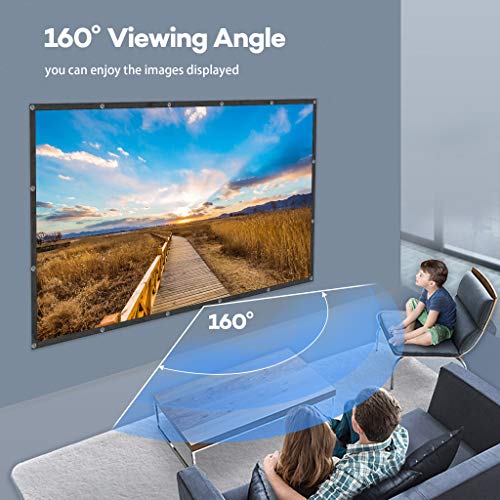 Projector Screen 120", OWLENZ 16:9 4K HD Movie Projector Screen Foldable Anti-Crease Portable Projector Screen for Home Theater Outdoor Indoor Support Double Sided Projection