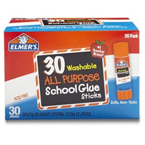 elmer’s all purpose school glue sticks, washable, 7 gram, 30 count