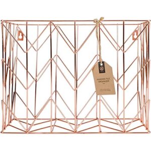 u brands hanging file desk organizer, wire metal, copper/rose gold – 854u02-06