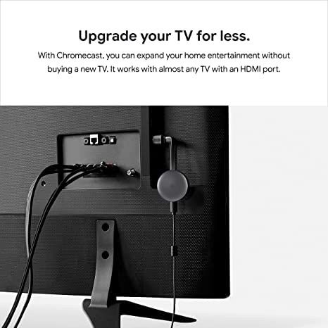 Google Chromecast, Streaming Device with HDMI Cable, Cast Shows, Music, Photos, Netflix, YouTube, Prime Video, Disney+ and More, Model GA00439-US