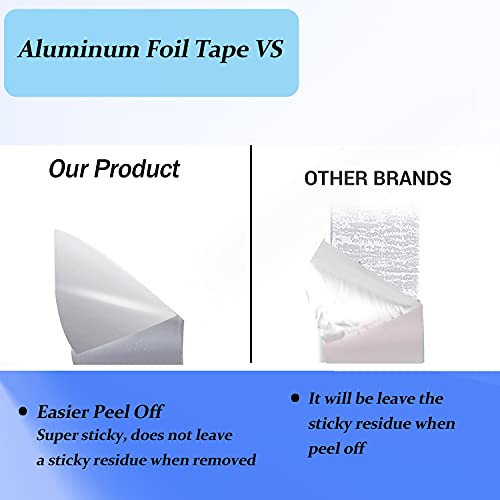 17yd Aluminum Foil Tape High Temperature 3.15 Mil Foil Professional Adhesive Aluminum Foil Tape for Dryer Vent, Ductwork, AC Unit, Furnace, Water Heater, 2 inchx17 yd