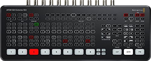 Blackmagic Design ATEM SDI Extreme ISO Live Stream Switcher Bundle with 8’ 5G-SDI Cable, 7’ Cat5e Cable, and 5-Pack of Solid Signal Cable Ties (SWATEMMXEPCEXTISO)