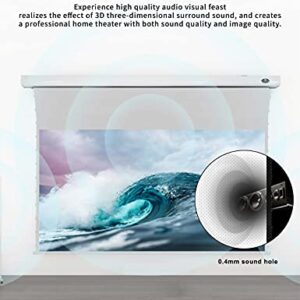 VIVIDSTORM-Slimline Motorized Tension Pull Down Screen Projector Perforated Transparent Acoustically All White Cinema,Compatible with Standard Projector,VMSLPWA120H