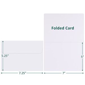 Eupako White Blank Cards with A7 Envelopes 100 Pack, 5x7" Heavyweight Folded Cardstock and 5.25x7.25" Envelopes Self Seal for Greeting Cards, Invitations, Wedding, Baby Shower, Birthday