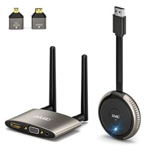 wireless hdmi transmitter and receiver kit 4k, 165ft/50m 2.4/5ghz hdmi vga video/audio dual screen transfer, live casting for set-top box, blu-ray, laptop, tablet, camera, support nefix/tiktok/youtube
