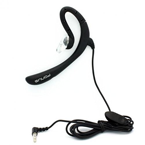 Wired Mono Headset Earphone w Mic for Go Flip 3 / Smartflip Phone, Headphone 3.5mm Single Earbud Hands-Free Microphone Over-The-Ear Compatible with Alcatel Go Flip 3 / Smartflip