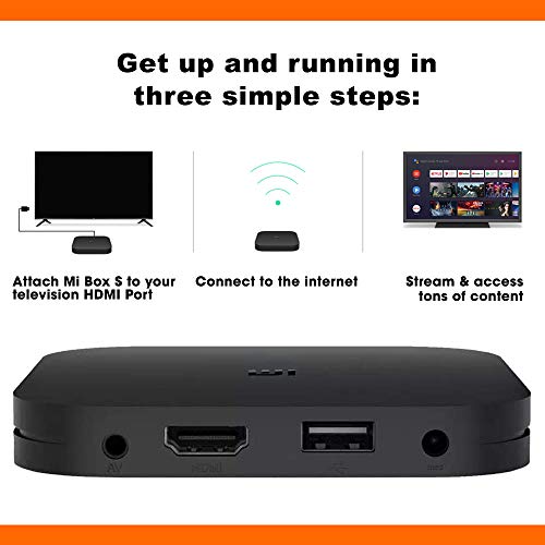 Xiaomi Mi Box S 4K HDR Android TV with DBA Streaming Media Player with Remote Control Google & Voice Assistant