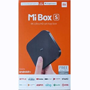 xiaomi mi box s 4k hdr android tv with dba streaming media player with remote control google & voice assistant