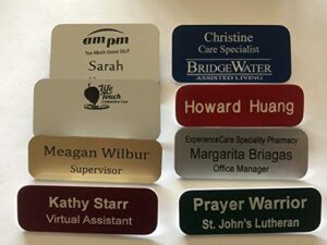 engraved name tags custom