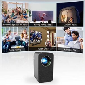 Portable Projector Native 1080p Home Theater, WiFi Projector Wireless for Android/iOS and Support iOS Cable Cast, LED Mini Projectors Built-in Bluetooth Speaker, Compatible with TV Stick,DVD,PC,HDMI