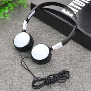 Wired Headset, 3.5mm Plug Noise Cancelling Stereo Gaming Headphones for Computer Telephone (White)