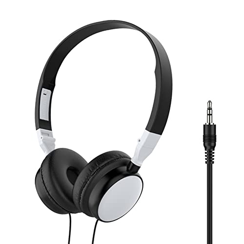 Wired Headset, 3.5mm Plug Noise Cancelling Stereo Gaming Headphones for Computer Telephone (White)