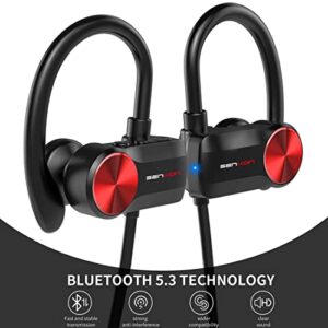 COMESONG Senkon Bluetooth Headphones,IPX7 Waterproof Sports Bluetooth Earbuds Gym Wireless Earbuds 24+h Battery 1.5h Quick Charge Excellent HiFi Stereo Sound with Richer Bass&14.2mm Speaker