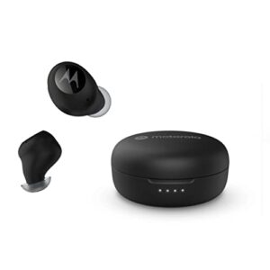 motorola moto buds 150 – true wireless bluetooth earbuds with smart touch-control & compact, micro charging case – ergonomic design, ipx5 water resistant, lightweight comfort-fit, clear sound – black