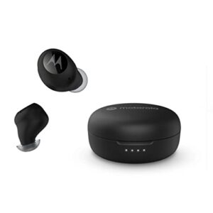 Motorola Moto Buds 150 - True Wireless Bluetooth Earbuds with Smart Touch-Control & Compact, Micro Charging Case - Ergonomic Design, IPX5 Water Resistant, Lightweight Comfort-Fit, Clear Sound - Black