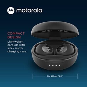 Motorola Moto Buds 150 - True Wireless Bluetooth Earbuds with Smart Touch-Control & Compact, Micro Charging Case - Ergonomic Design, IPX5 Water Resistant, Lightweight Comfort-Fit, Clear Sound - Black