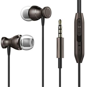 metal magnetic sport running earphone in-ear earbuds clarity stereo sound with mic headset for mobile phone mp3 mp4 pc (dark grey)