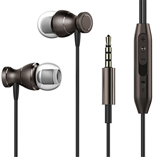 Metal Magnetic Sport Running Earphone in-Ear Earbuds Clarity Stereo Sound with Mic Headset for Mobile Phone MP3 MP4 PC (Dark Grey)