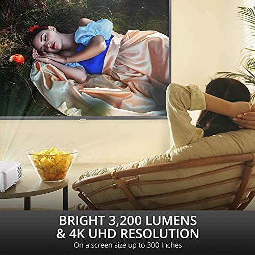 ViewSonic True 4K UHD 3200 Lumens 240Hz 4.2ms Home Theater Projector with HDR, Auto Keystone, Dual HDMI, Sports and Netflix Streaming with Dongle on up to 300" Screen (PX701-4K) (Renewed)