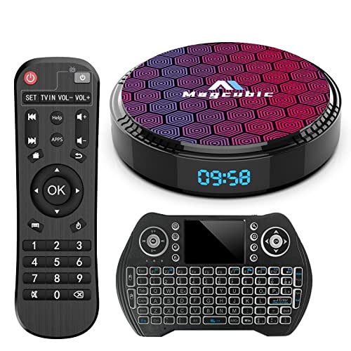 Android 12.0 TV Box, 4G RAM 32G ROM Android TV Box H618 with Dual 2.4G/5.8G WiFi, BT 5.0+ Quad-Core 64 Bits 4K UHD H.265 Ethernet LAN 3D TV Box with Backlit Keyboard Set Top TV Box