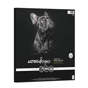 astrodesigns crafting cardstock, 12″ x 12″, 65 lb/176 gsm, very black, 60 sheets (91523)