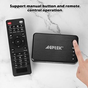 AGPTEK 1080P Media Player Read USB Drive/SD Card with HD HDMI/AV/VGA Output for RMVB/MKV/JPEG etc with Remote Control