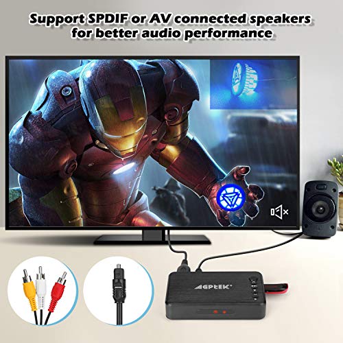 AGPTEK 1080P Media Player Read USB Drive/SD Card with HD HDMI/AV/VGA Output for RMVB/MKV/JPEG etc with Remote Control