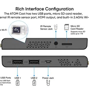 NEUMI Atom Cast 4K UHD Dongle Stick Digital Media Player, Wi-Fi Screen Mirroring Video/Photo/Music Casting and DLNA/UPnP Streaming, Reads USB Drives and Micro SD Cards, HEVC/H.265 4K/30fps, HDMI